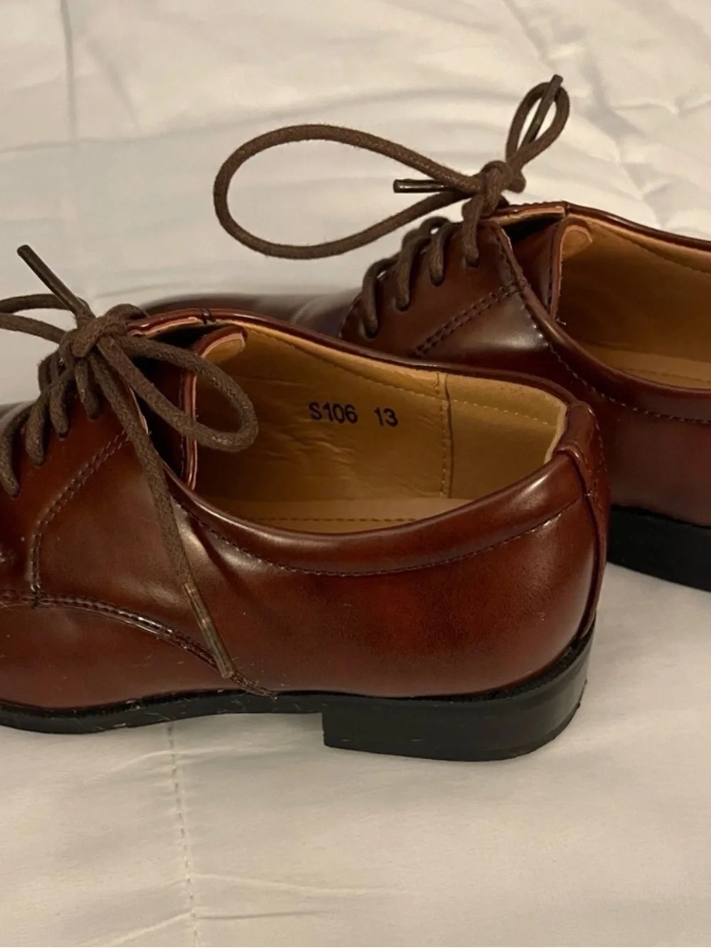 Tip Top | Kids Brown Lace-up Formal Dress Shoe | Sz 13